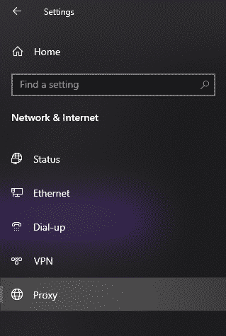 settings proxy