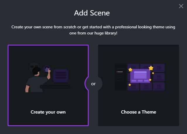gamecaster create your own scene