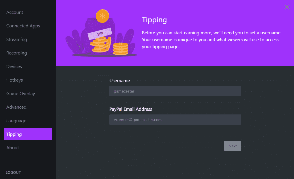 gamecaster tipping