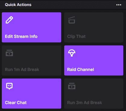 twitch quick actions edit stream info