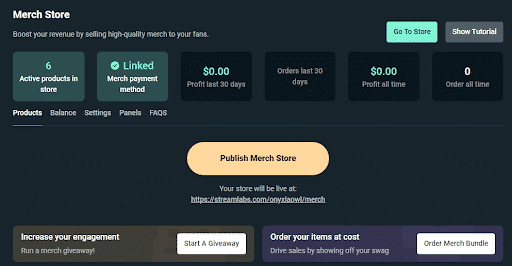 streamlabs merch store setup