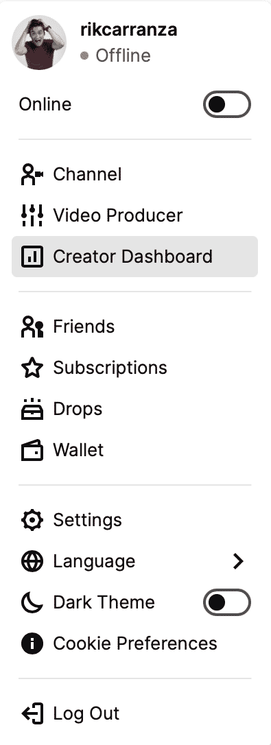 twitch rikcarranza creator dashboard
