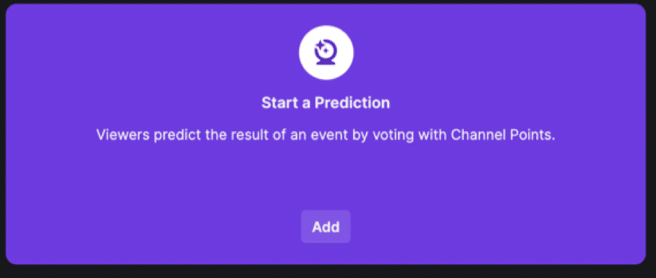 twitch start a prediction add button