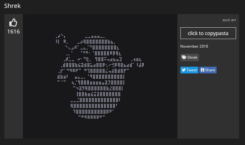 ASCII Art Shrek