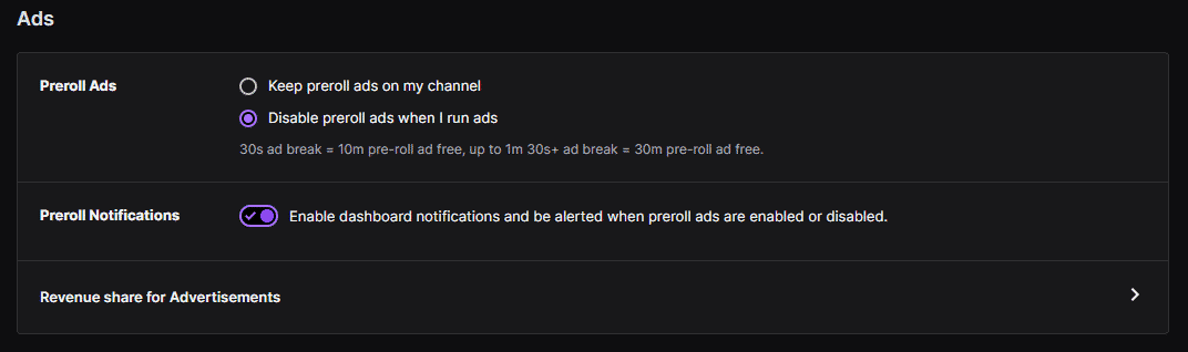 disable twitch preroll ads
