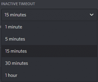 Inactive Timeout