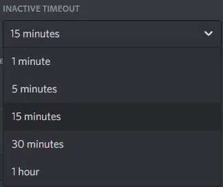 Inactive Timeout