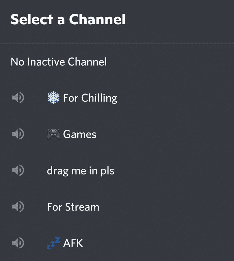 Select a Channel Mobile