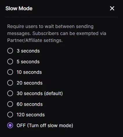 Slow mode