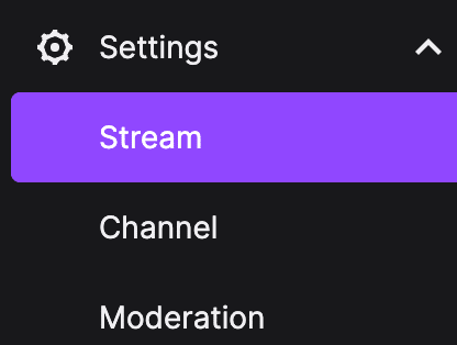 stream settings