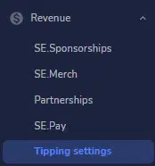 Tipping settings