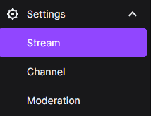 Twitch dashboard settings stream