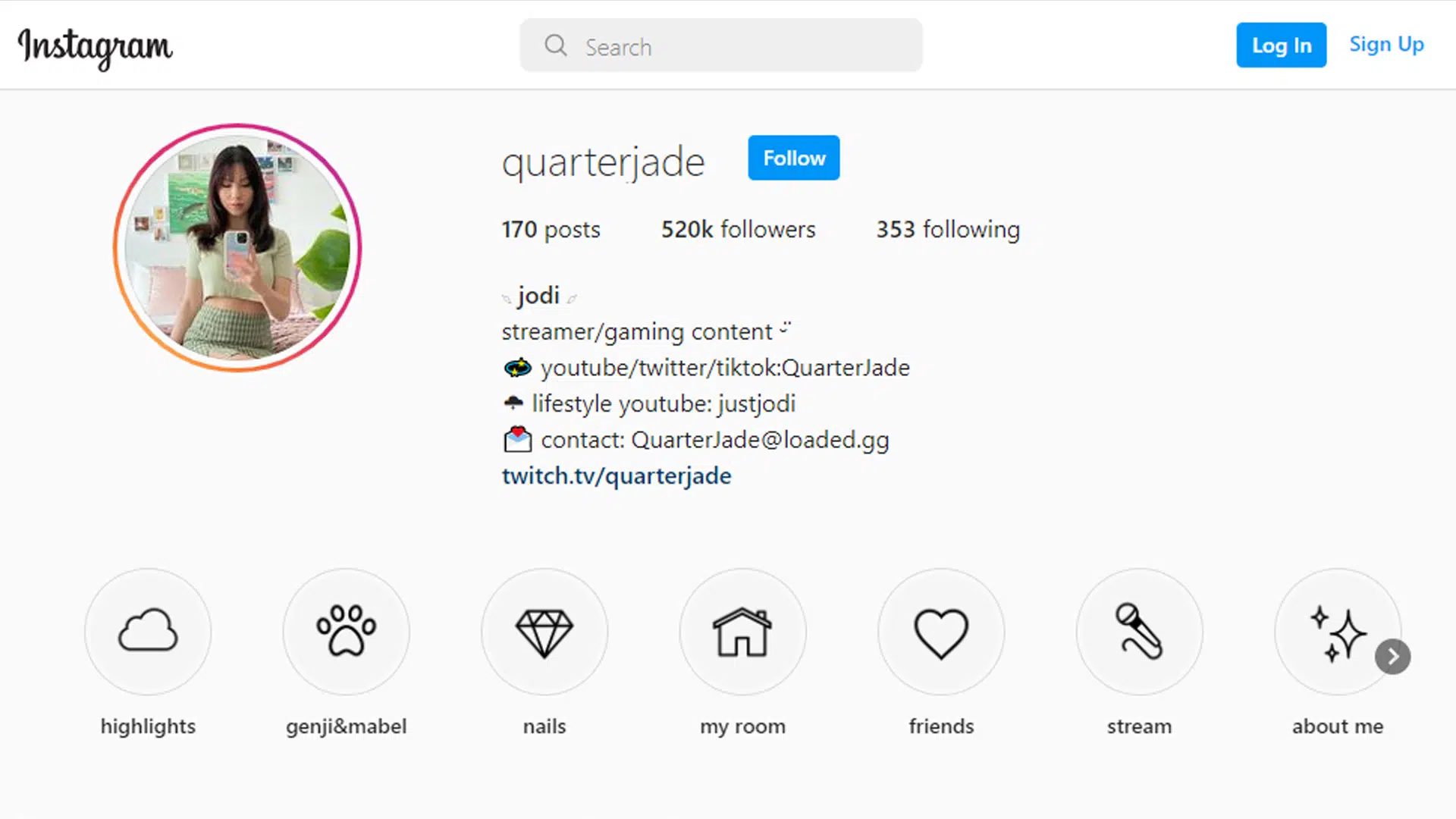 QuarterJade Instagram Account