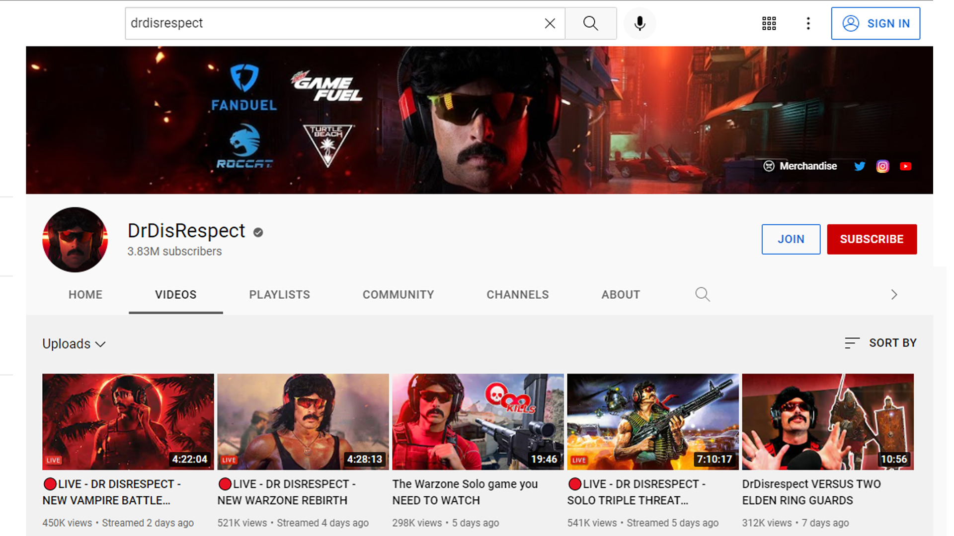 dr disrespect youtube