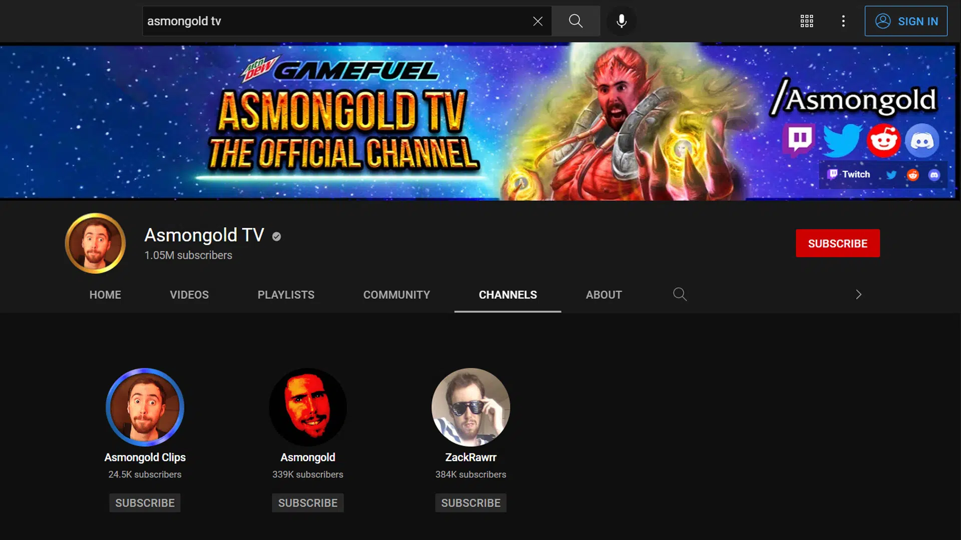 Asmongold other youtube channels