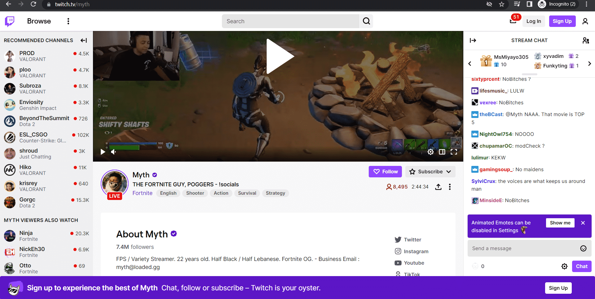 Myth twitch