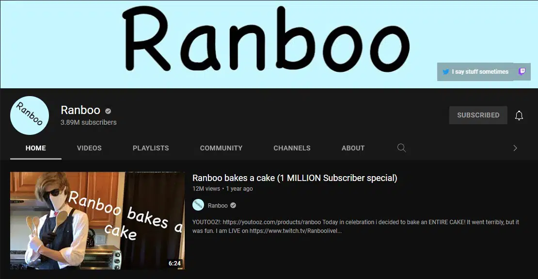 Ranboo YouTube Channel | screencap from YouTube