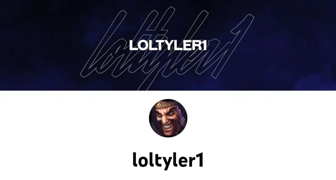 Tyler1 aka loltyler1 in his youtube channel. With this logo and feature image