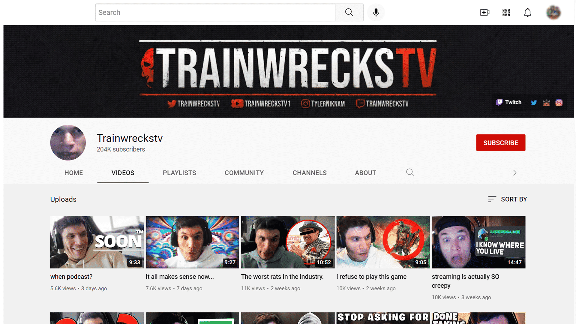 trainwreckstv youtube