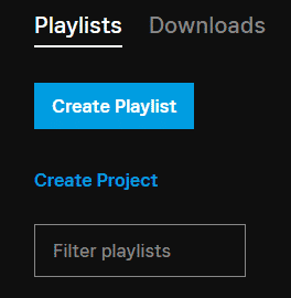 Create Playlist button on the left sidebar on Epidemic Sound