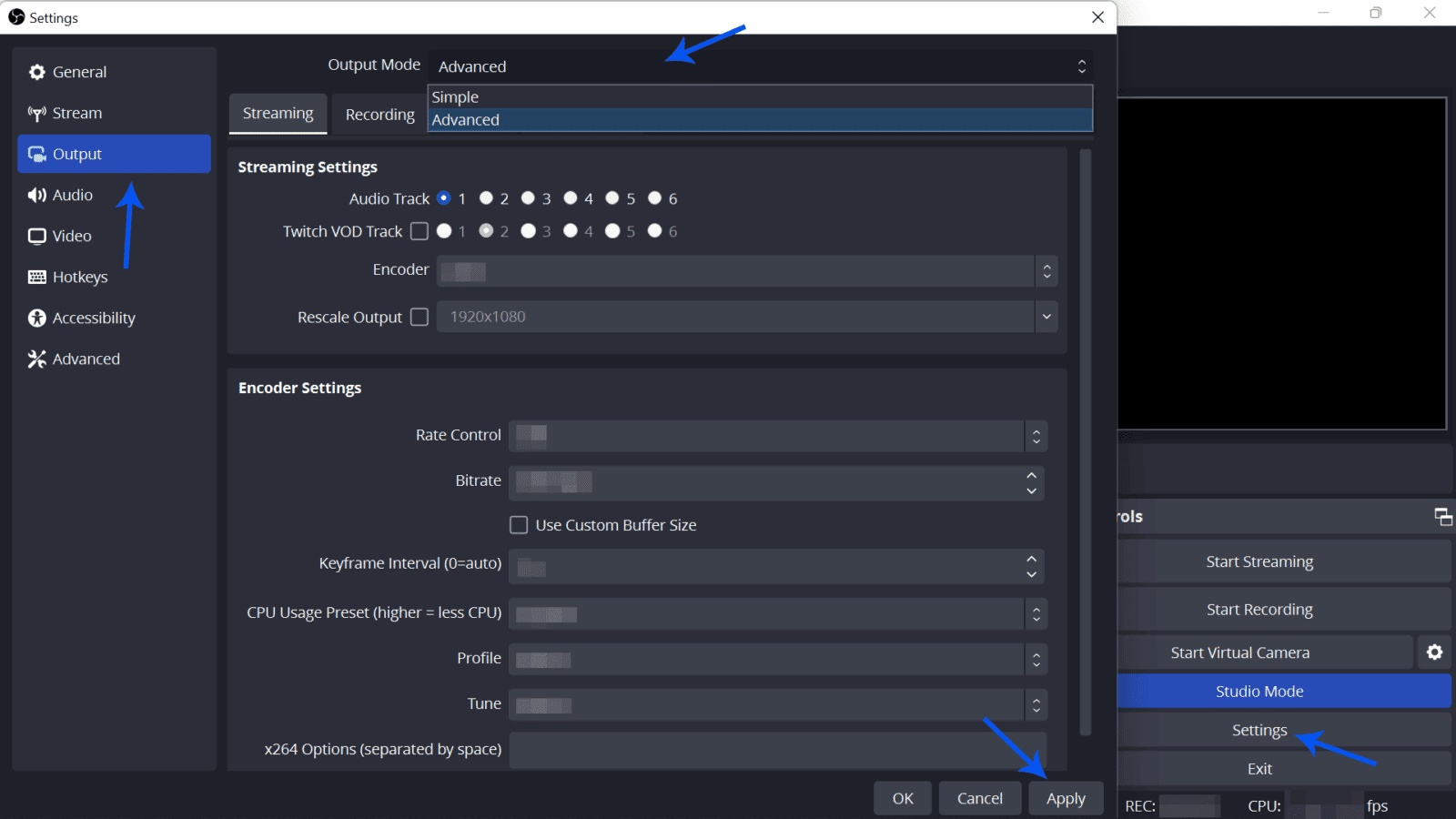 obs bitrate