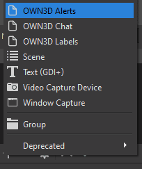 own3d pro alerts on obs