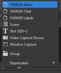 own3d pro alerts on obs