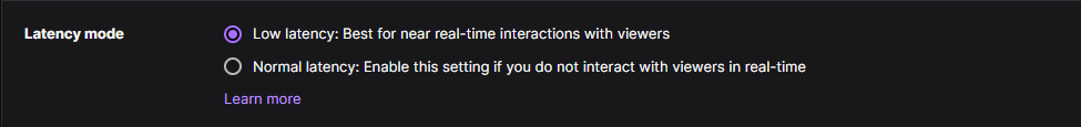 latency mode twitch