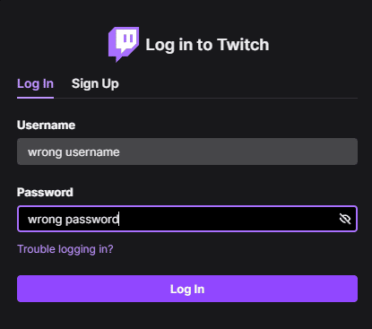 log in to twitch