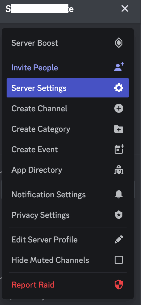 server settings