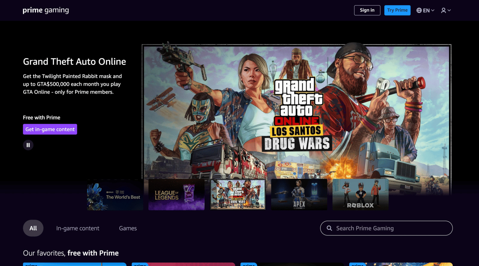 Twitch Prime is now called Prime Gaming