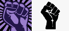 BLM emote and Black Panther raised fist comparison