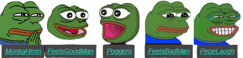Pepe the frog emotes