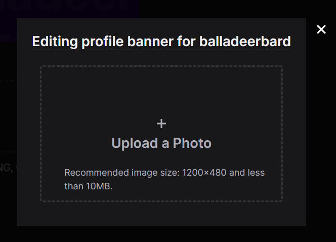 Edit profile banner on Twitch 