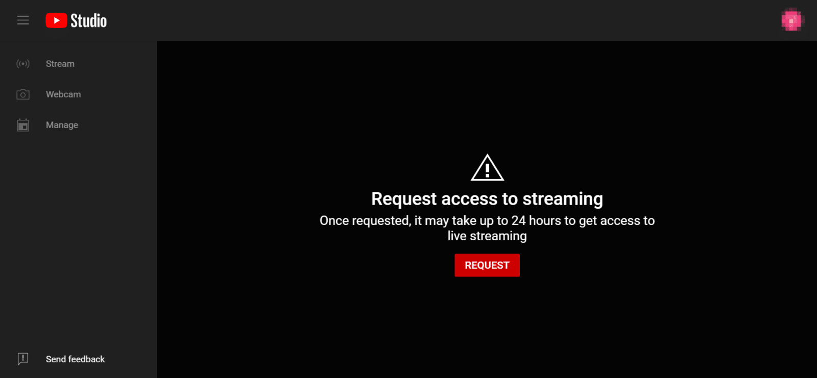 youtube request access to streaming