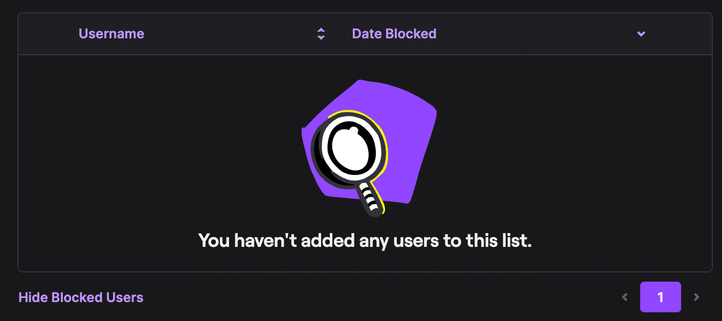 you haven't added any users to this list