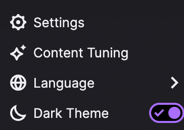settings on Twitch