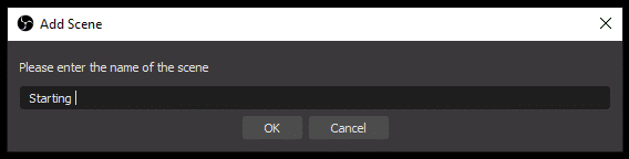 OBS add scene