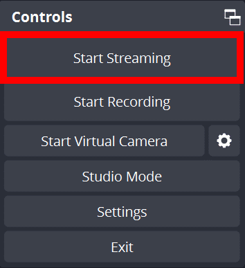 OBS start sreaming