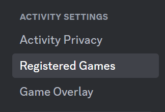 Discord registered games